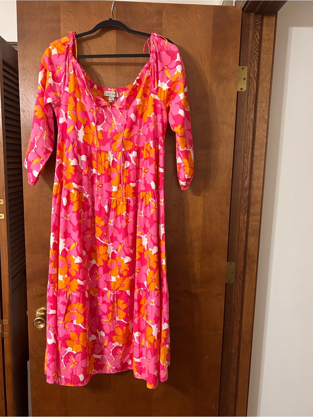 Charlie Paige Pink and Orange Floral Dress